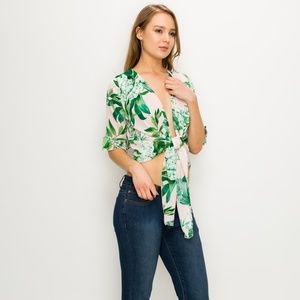 TROPICAL RUFFLE CARDIGAN